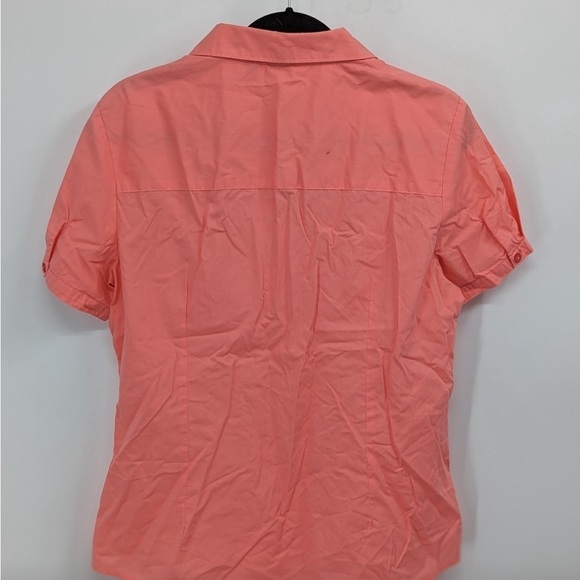Basic Edition women’s button up top Orange‎ size  large - Picture 6 of 9